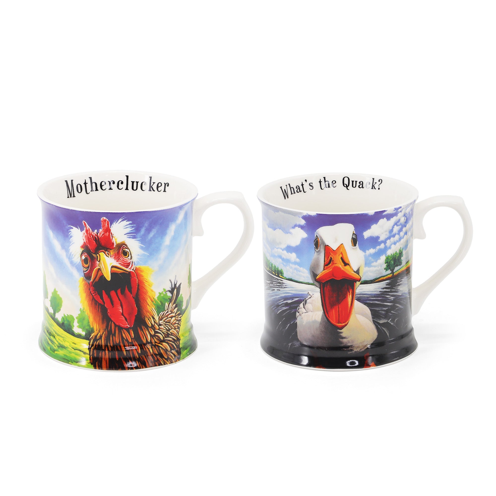 NEW Beyond The Herd Set Of 2 Tankards (What's The Quack?, Mother Clucker)