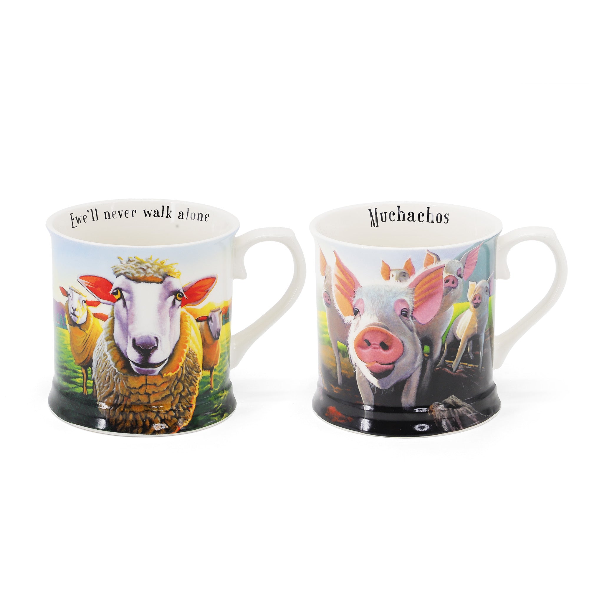 NEW Beyond The Herd Set Of 2 Tankards (Muchachos, Ewe'll Never Walk Alone)