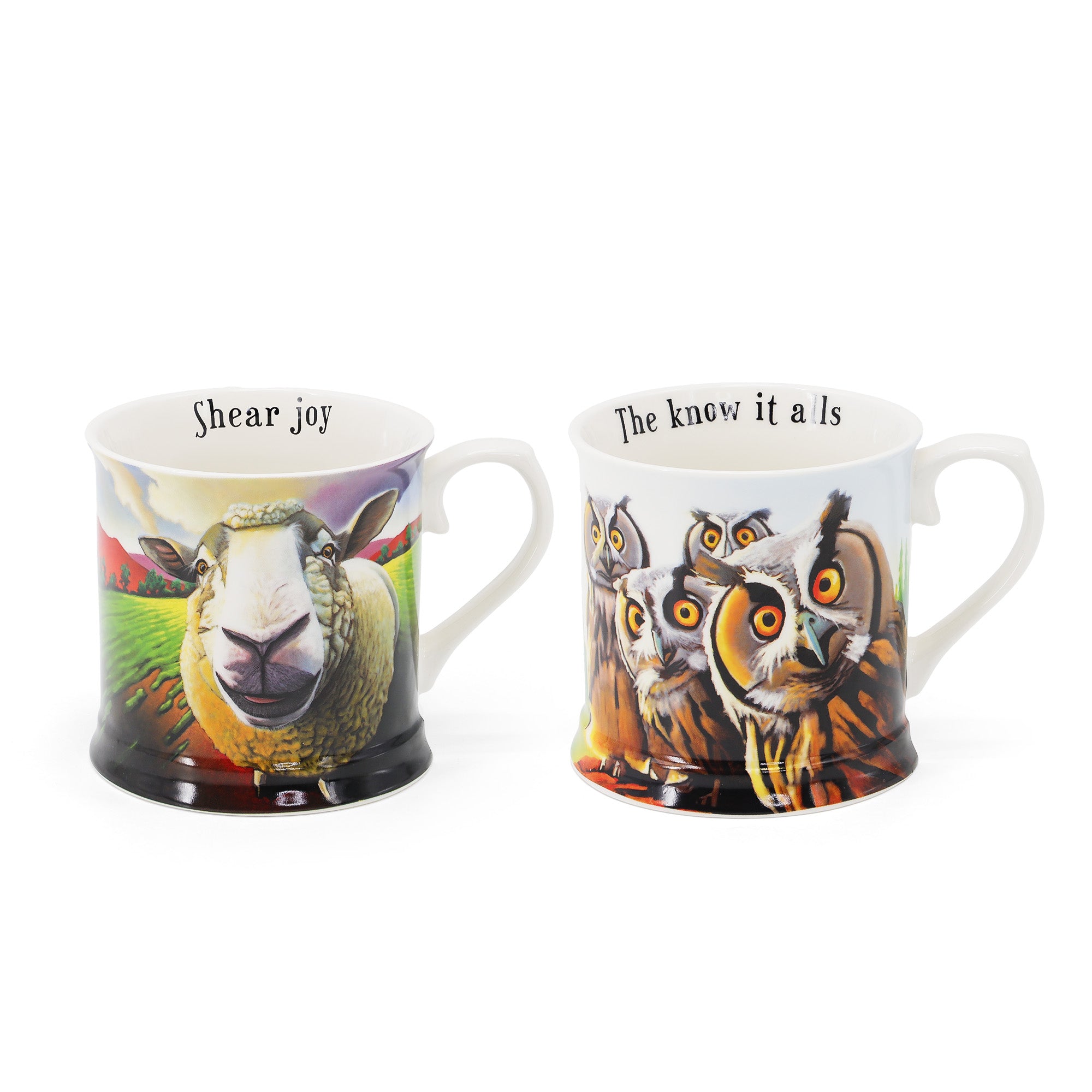 NEW Beyond The Herd Set Of 2 Tankards (Shear Joy, Know It Alls)