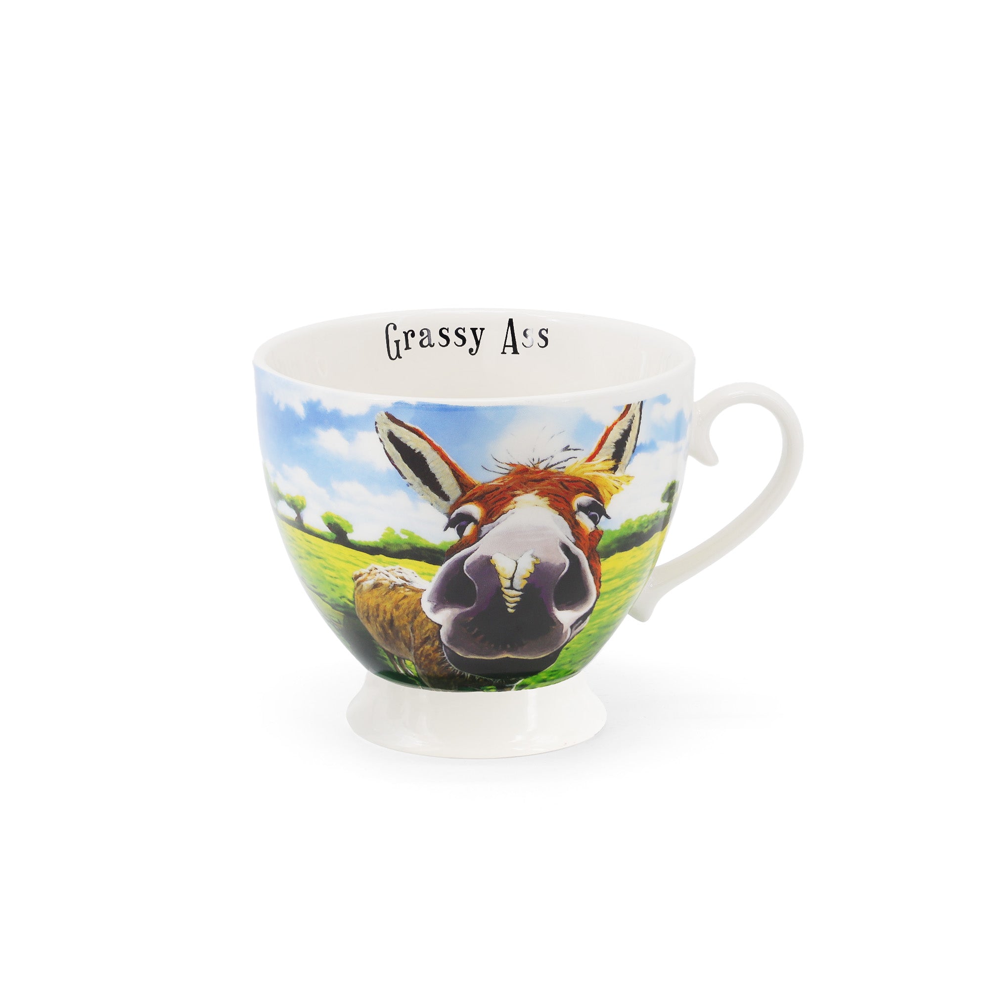 NEW Beyond The Herd Set Of 2 Cappuccino Mugs (Showdown, Grassy Ass)