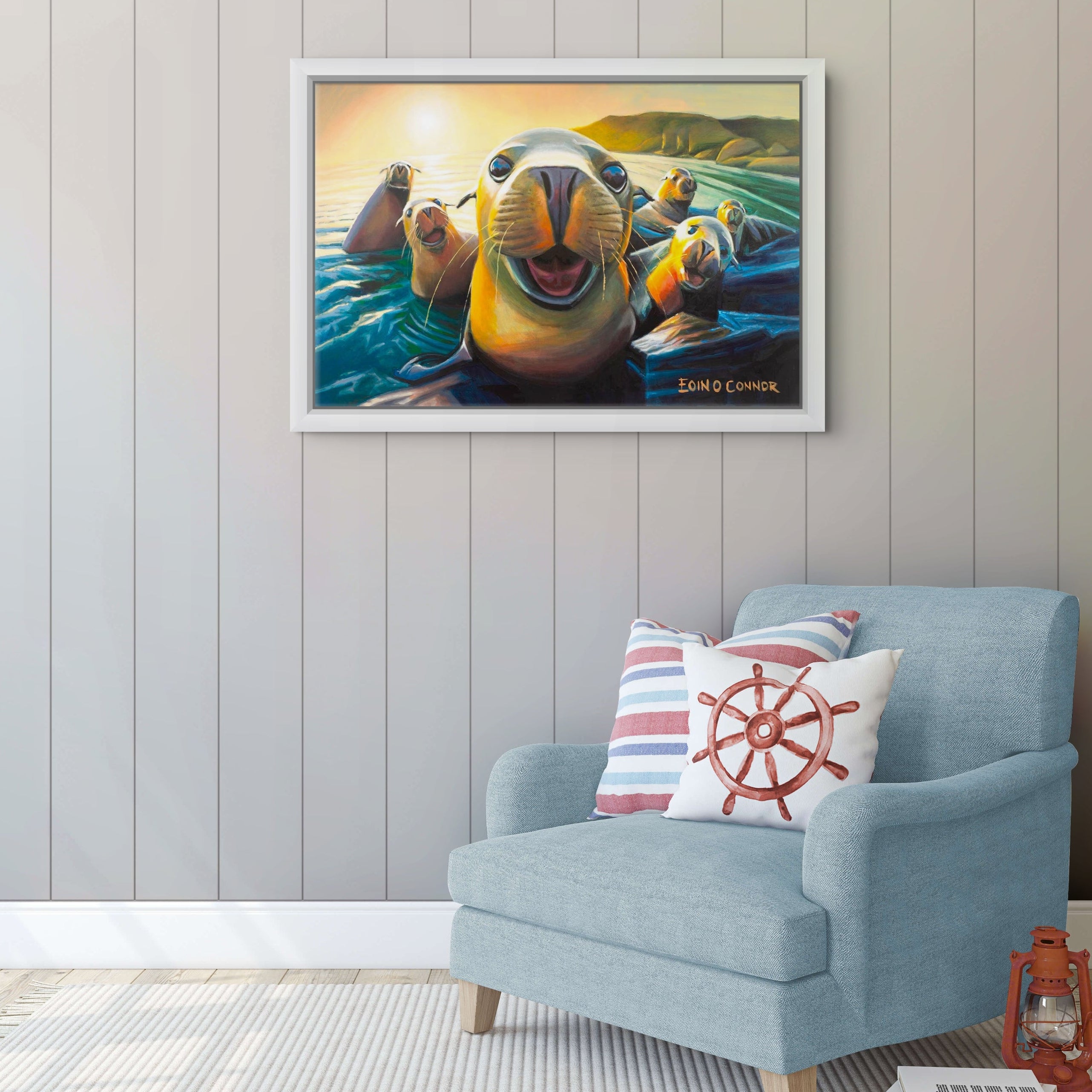 Swim Club Framed Canvas